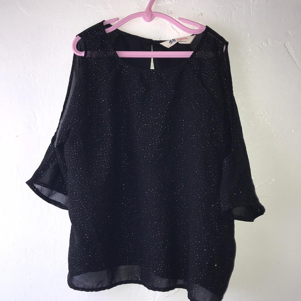 H&M Black cold shoulder blouse for girls